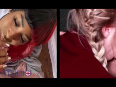 The Great British Blowjob Race - Round 2- Denali Dinklu vs Kinky Blonde Gabie