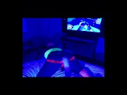 Preview 1 of Femboy rave slut plays with himself in neon fishnets. I want to be dominated.