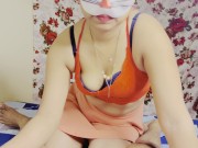 Preview 2 of Indian jija Sali chudai Brother in law fucked sister-in-law Girl wearing hot cat mask hard fuck
