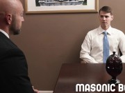 Preview 1 of MasonicBoys Sage Roux gets bent over desk by hung Adam Snow