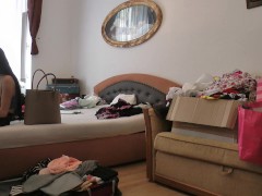 Hot Lingerie Try on Haul day turns into Sexy Ass Flashing Pussy Party with Big Natural Tits & Booty