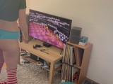Sexy Player Having Fun in Virtual Game