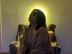 Sexy Girl Smokes in the dark