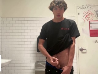 Gay Teen Model Masturbates inside Targets Public Restroom!