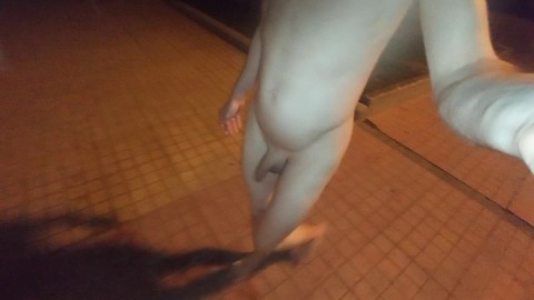 Walking naked on the street almost getting caught