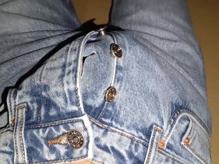 Cum onto my Classic Denim Blue Jeans with Fly Buttons 😉🎣💧