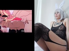 NYAURI1 reacciona a Verosika Human Show Orgy Helluva Boss Hentai animation