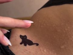Beautiful Temporary Tattoo on Pussy. Hot Sticker Tattoo