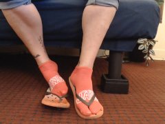 Watermelon Red Flipflops Red Ankle socks