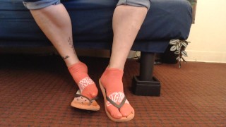 Watermelon Red Flipflops Red Ankle socks