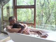 Preview 2 of Romantic bath in the jungle after a night of hard partying