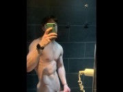 Preview 3 of Edging my 7 inch dick in the gym showers (full vid on onlyfans)