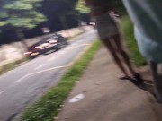 Preview 2 of Risky masturbation at the bus stop next to the hot girl!