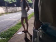 Preview 3 of Risky masturbation at the bus stop next to the hot girl!