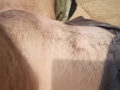 hairy teen cuntboy deep fucks himself and bulges squishy tummy