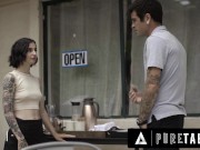 Preview 2 of PURE TABOO Seduced Barista Stevie Moon Accepts Anal Sex From Handsome But Rude Customer She Just Met
