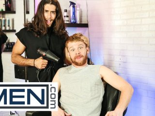 MENCOM - Whimsical Stylist Diego Sans Eat & Pounds Calhoun Sawyer's Hole & Mouth In The Hair Salon