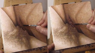 Entre ciseaux et une chatte humide de près - JOI of Painting Episode 117