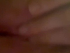 Busty red head playing with perfect tits and pussy