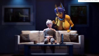A NIGHTMARE WITH HER FEMALE BOYFREND AND ANCHA RECEIVING A 4K 60Fps CREAMPI ANIMATION