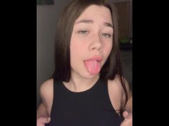 She wants to get cum in her mouth.