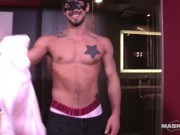 Preview 1 of Ripped Hunk Newbie's Masked Solo Jerk - Carl - Maskurbate