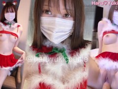 【素人】Eカップ色白美乳美少女がサンタコスでお掃除フェラと中出しSEX  素人カップル/美少女/色白美乳/中出し/フル動画(35分)/일본여대생과질내사정섹스 - Screenshot 16 of 16 - 日本人