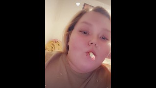 Smoking and showing my tits