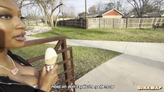 Jessica fucked and creampied by 8 strangers at the rest area