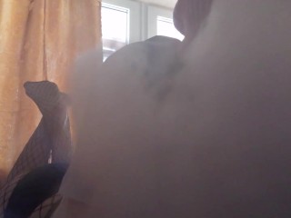 Sexy Girl Starts her Morning with a Vape