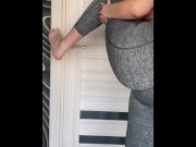 Preview 4 of Homemade fucking in leggings | Busty girl trains her pussy