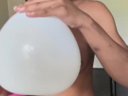 Preview 4 of Balloon fetish with Ebony step sis