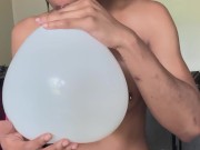 Preview 5 of Balloon fetish with Ebony step sis