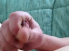 Masturbe (53) with one testicle