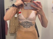 Preview 2 of Dirty bitch tries on see-through clothes without a bra