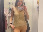 Preview 5 of Dirty bitch tries on see-through clothes without a bra