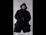 Preview 1 of Ghost cosplayer can't stop himself from cumming