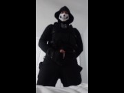 Preview 2 of Ghost cosplayer can't stop himself from cumming