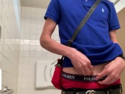 Preview 2 of Gay Teen Model Masturbates Inside colleges Public Restroom! *Almost Got Caught*