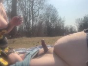 Preview 1 of outdoor blowjob with her smoking