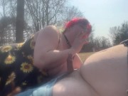 Preview 3 of outdoor blowjob with her smoking