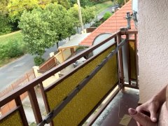 Jerk off on balcony