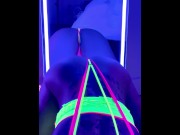 Preview 2 of Blacklight after party anal sissy tease in neon fishnet lingerie. I’m a submissive little slut.
