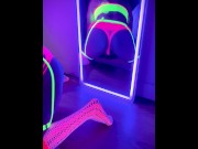 Preview 6 of Blacklight after party anal sissy tease in neon fishnet lingerie. I’m a submissive little slut.