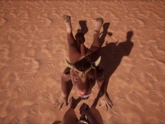 Furry Cow gf breastfeeding you, boobjob, sex pov, massive tits