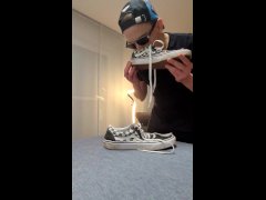 German Twink licks and fucks his Vans Sneakers