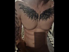 Tatto sexy muscular men Moaning