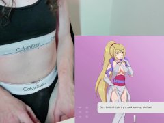 Gamer Femboy playing Fap Queen 2 JOI Steam Porn Game