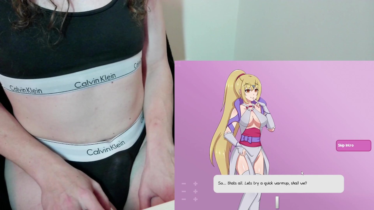 Gamer Femboy playing Fap Queen 2 JOI Steam Porn Game