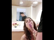 Preview 3 of HOT HOMEMADE SUCKING AND FUCKING A GIANT COCK in the BATHROOM - Alberto Blanco & Susy Gala